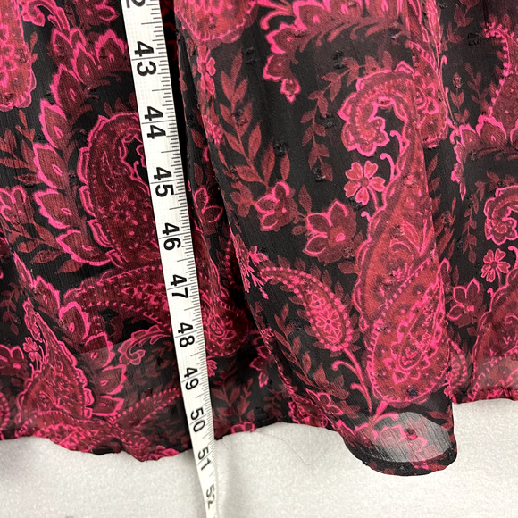 Torrid Tea Length Clip Dot Open Back A-Line Dress Womens 1X Burgundy Paisley - Picture 9 of 15